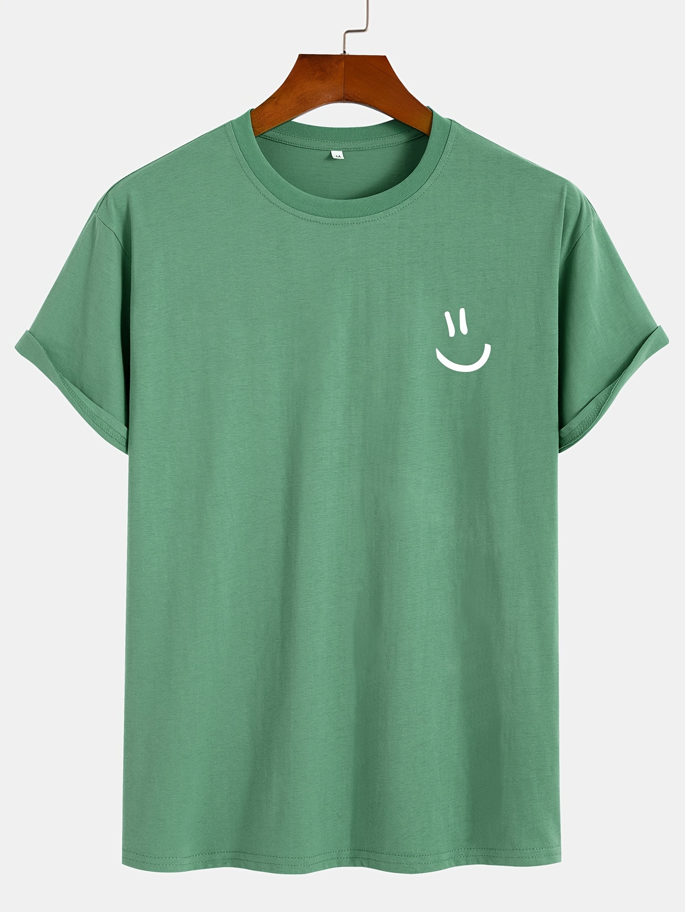 Men's 100% Cotton White T-Shirt with joyful Face Print - Minimalist Round Neck Short Sleeve Casual Casual Attire, Soft Breathable Fabric, Left Chest joyful Face Design, Minimalist White Tee for Men, Versatile for Casual & Formal Outfits, Hand Washable, Regular Fit, Plain White with joyful Face Graphic, Smooth Texture, No Stretch Fabric, Basic Style for Layering, Suitable for Casual Attire, Round Neck T Shirt for Men, T Shirt for Men High Quality, Funny T Shirts,