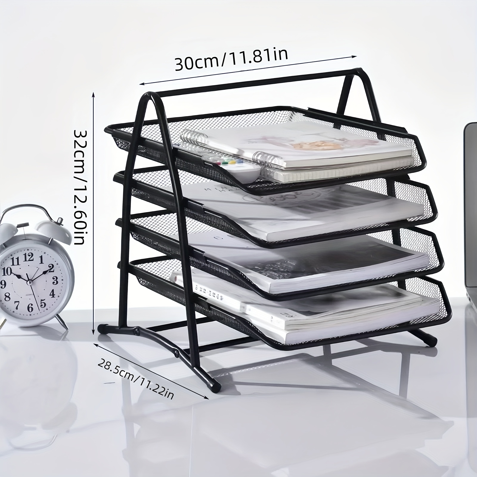 E-shop Kreatives Desktop-Aufbewahrungsregal, erhältlich in vier, dreistöckigen und zweistöckigen Designs, ideal zur Organisation von Büroakten. Dieses