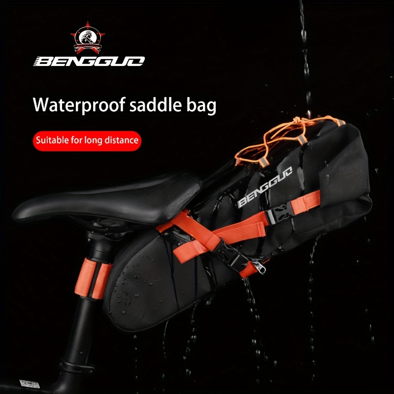 

1pc Bicycle Tail Bag, Multifunctional Waterproof Bag With Large Capacity, Mountain Bike Tool Bag, Bicycle Bag