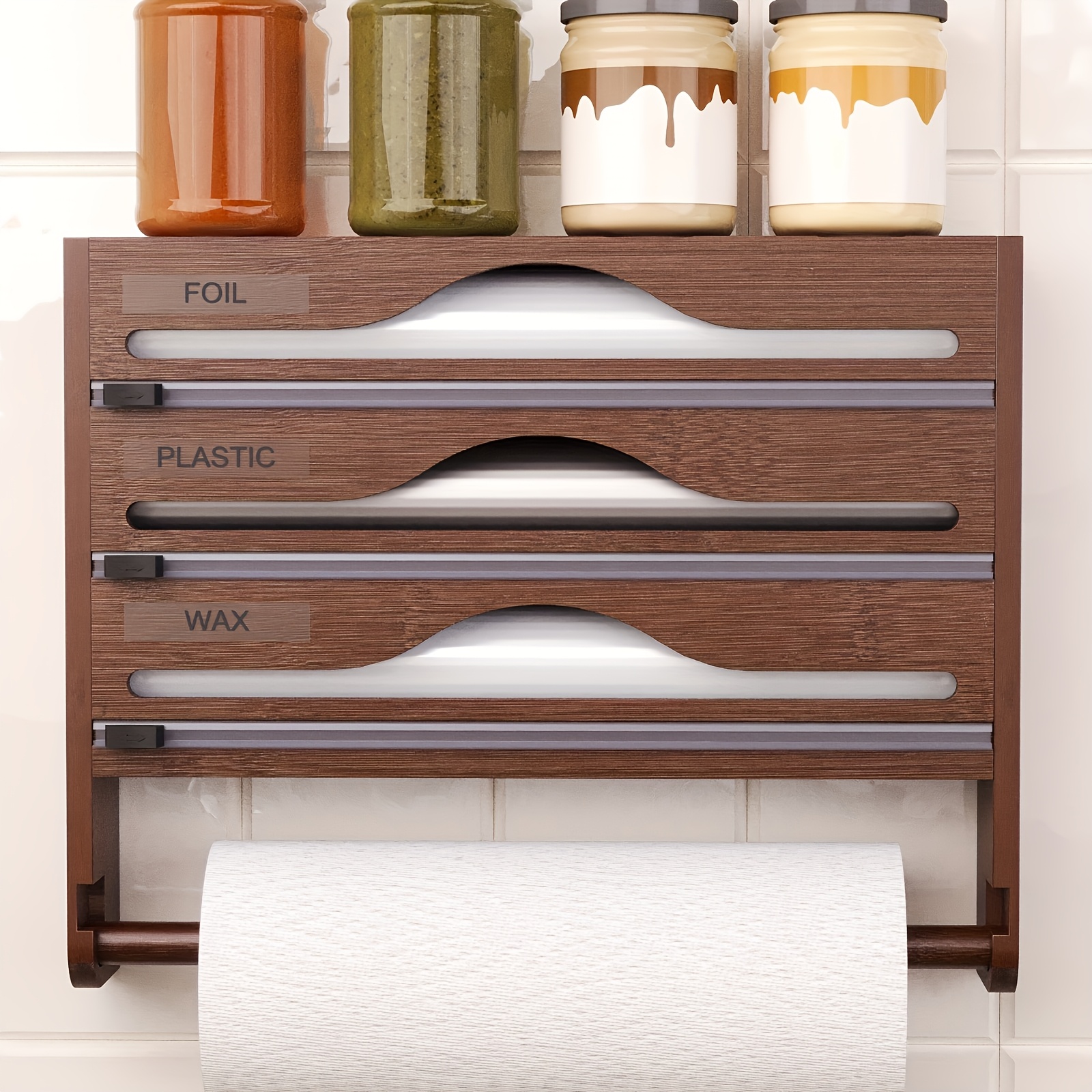 3 teiliger bambus verpackungsspender kchenorganizer - Temu Germany