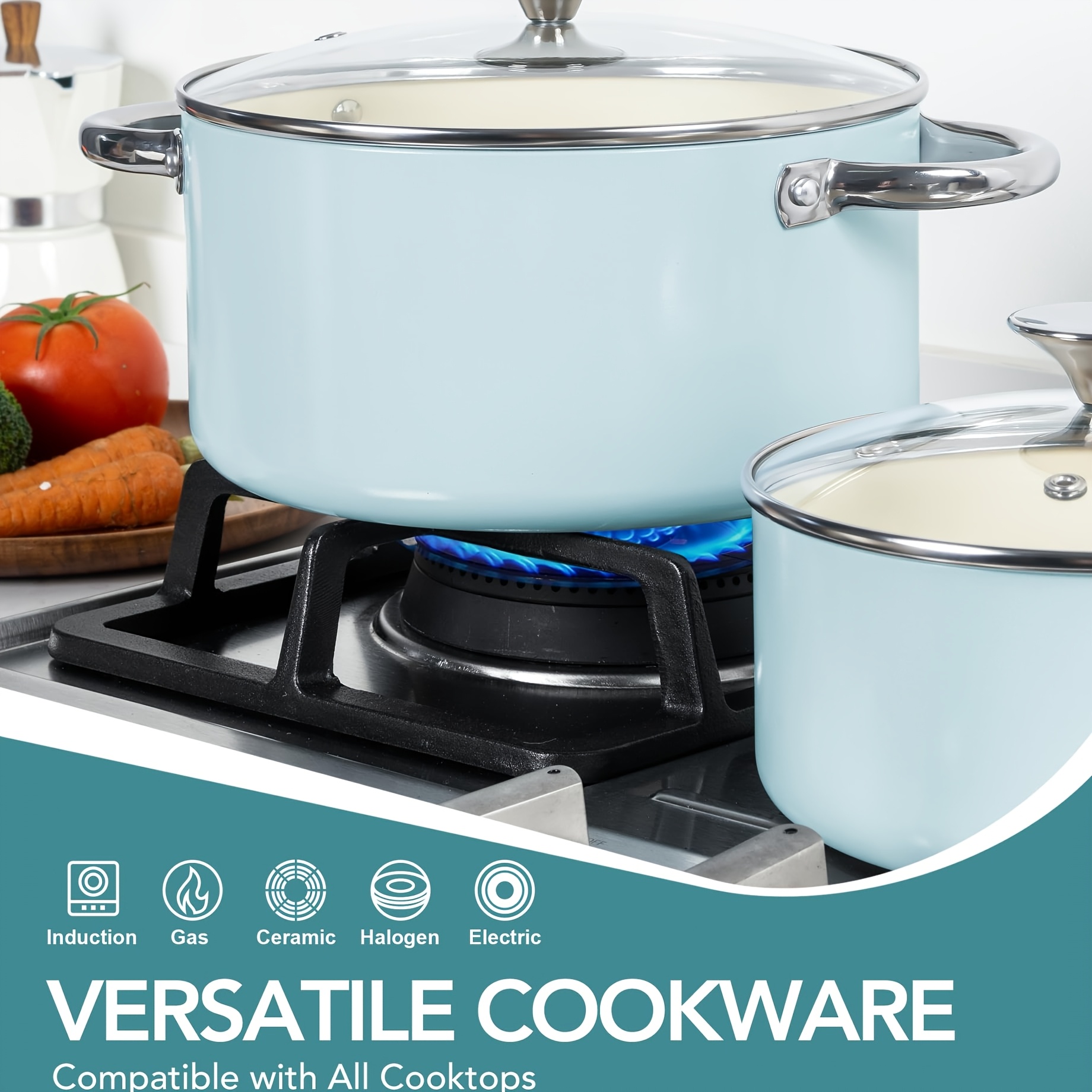 8-Piece Nonstick Ceramic Cookware Set