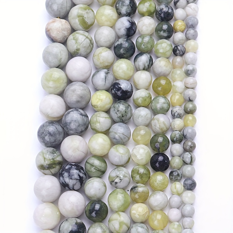 

Natural Stone Beads Assortment - 6/8/10/12mm Serpentine Jade Round Beads For Diy Jewelry Making, Perfect For Men & Women Necklaces And Bracelets Gifts
