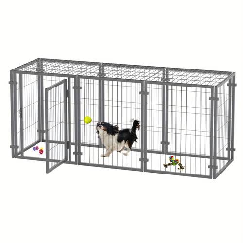 large dog crate 71 l x 180x60cm dog playpen dog cage dog kennel puppy playpen xxl dog crate for small medium dogs dog pen fence pet cage pet playpen for yard indoor and outdoor