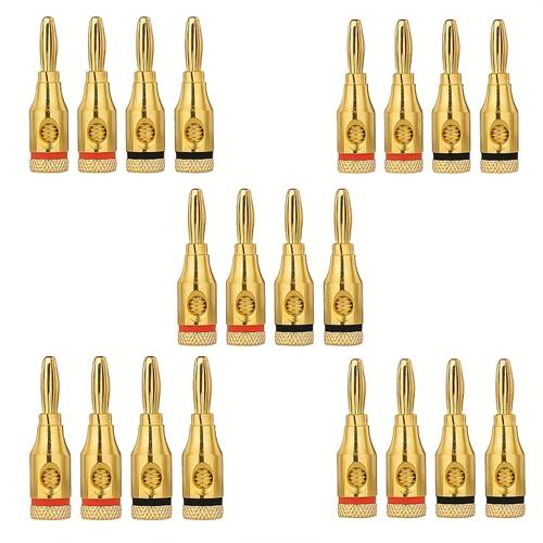 10 20pcs gold plated banana plugs speaker connectors for audio cables and jacks designed for speakers as accessories made of durable material with gold plated surface for connectors suitable