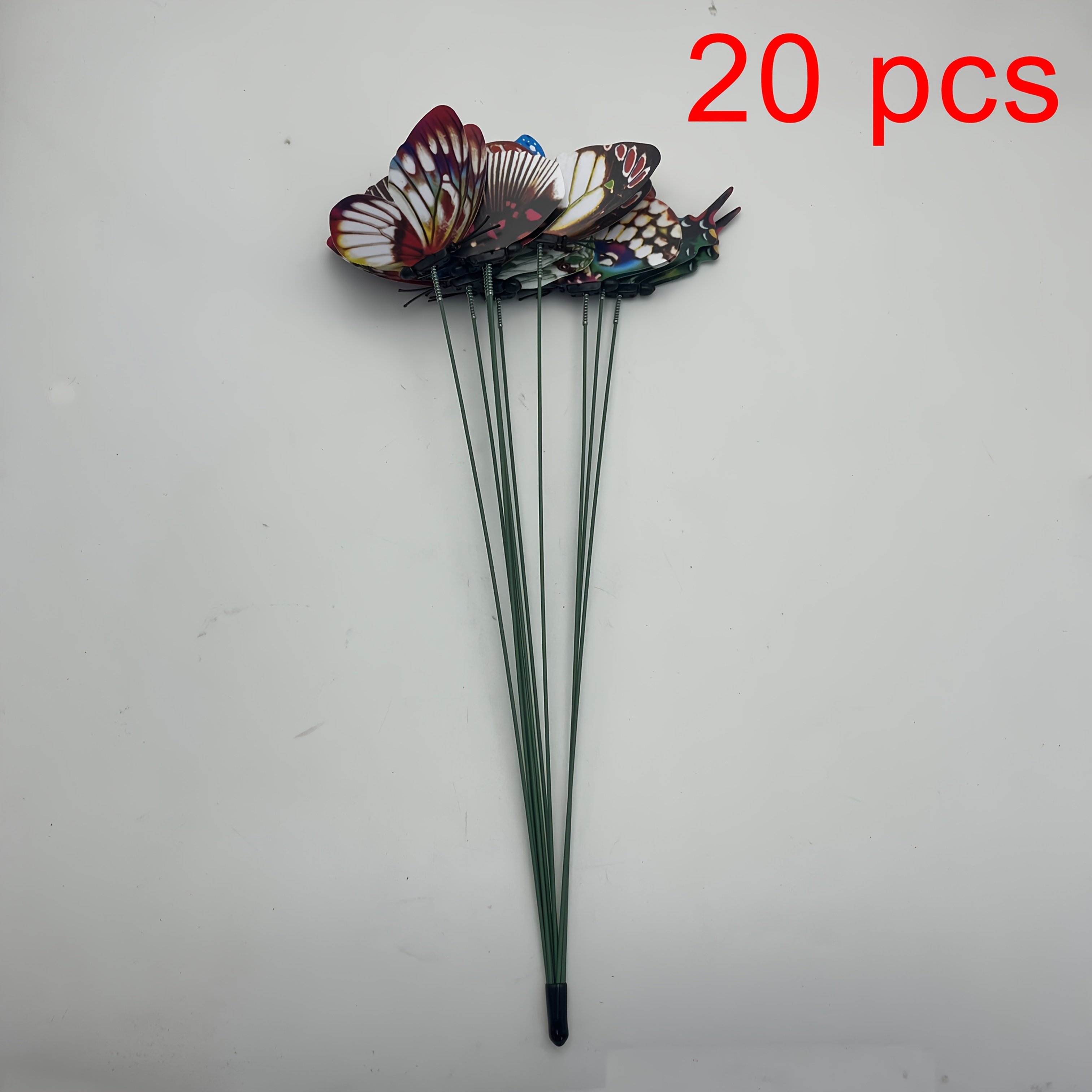 TEMU 【3d】 20pcs Random Color Garden Stakes - Outdoor Decoration, Bright Colors, Suitable For Christmas Modern Lawn And Garden Stakes, Weather
