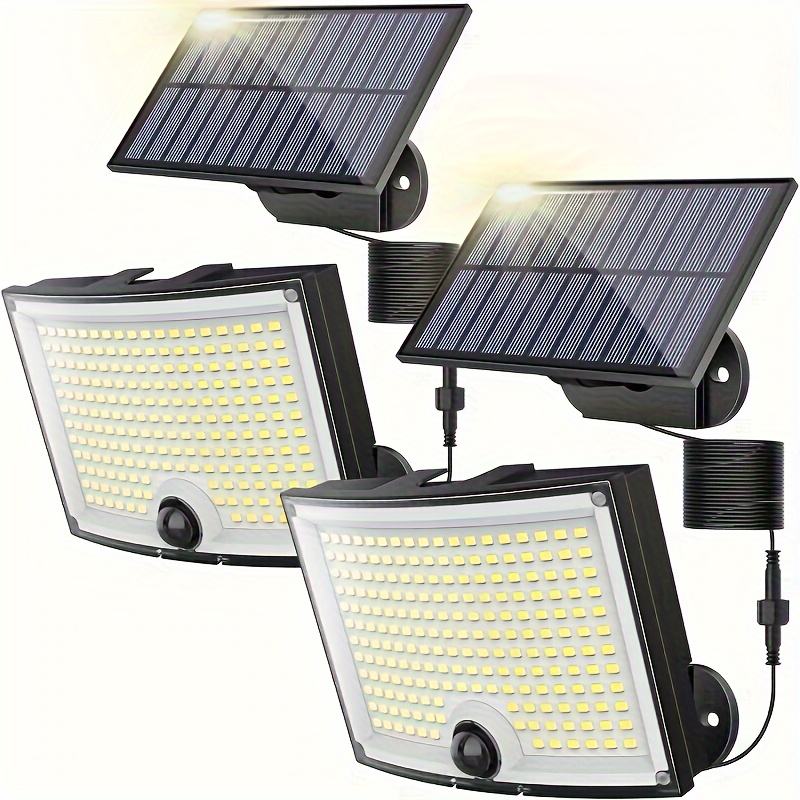 

Solar Outdoor Light, 3 Modes Of Outdoor And Garage Solar Safety Spotlight, 202 Led Motion Sensor Outdoor Light With Independent Solar Panel Solar Floodlight 16.4 Foot Cable