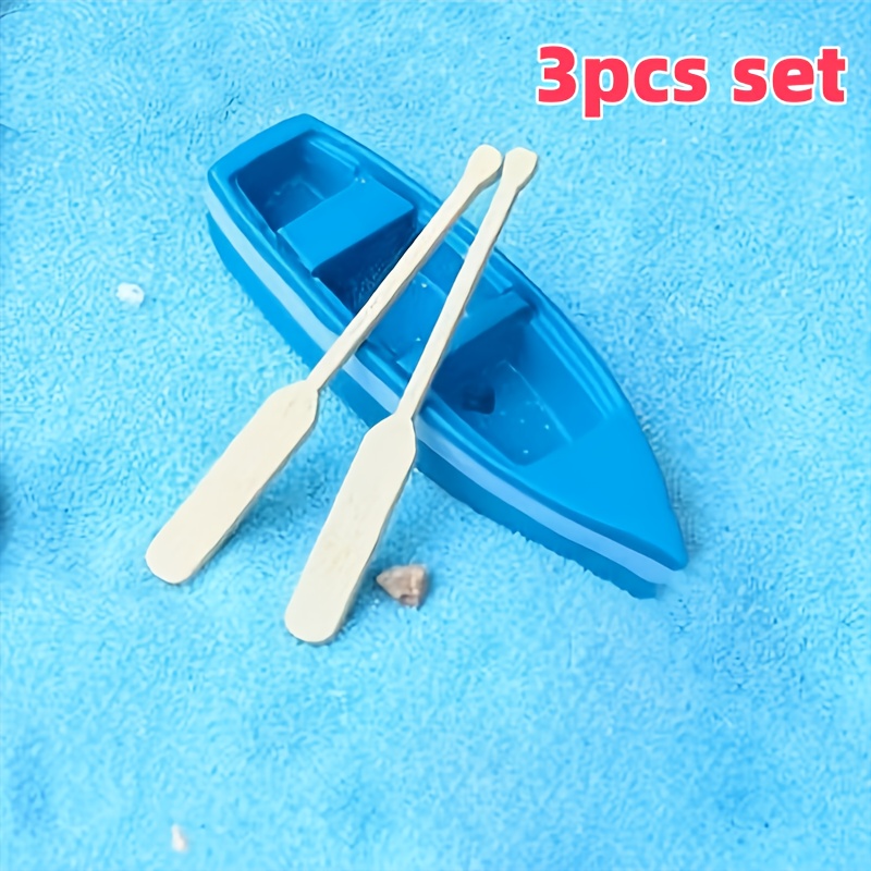 Set Of 3, Small Resin Boat Figurines, Fish, Ocean Beach Themed Crafting, Decorative Scenery, Supplies, Tabletop Decoration