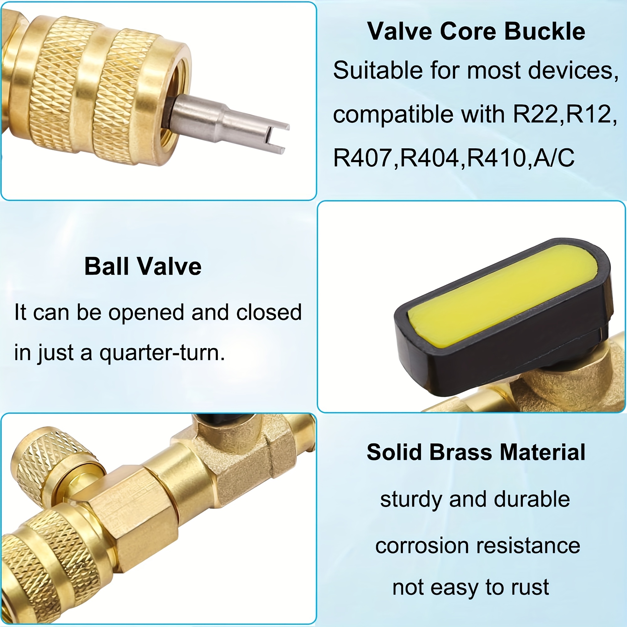 Strumento Per Rimozione E Installazione Nucleo Valvola SAE 1/4" E 5/16" - Per Aria Condizionata R22, R134, R410, R32