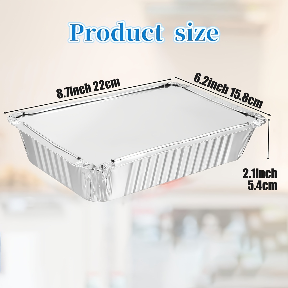 Image of 55pcs 22cm X 15.8cm Disposable Aluminum Pans With Board Lids Foil Containers For Cooking Baking Meal Prep Takeout Food Storage Pan Trays Freezer Container With Lid