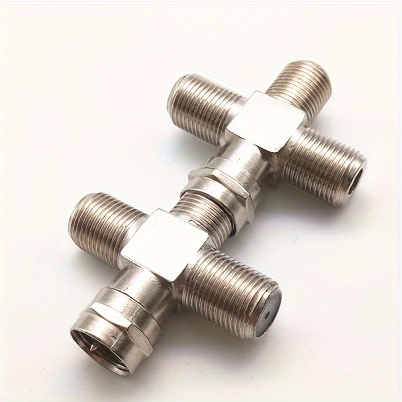 F-Male to 3 F-Female Cable TV Connector Adapter