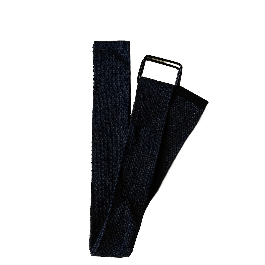 TEMU 1pc Solid Color Double Ring Buckle Belt, Plus Size Extended Casual Canvas Belt For Men And Women