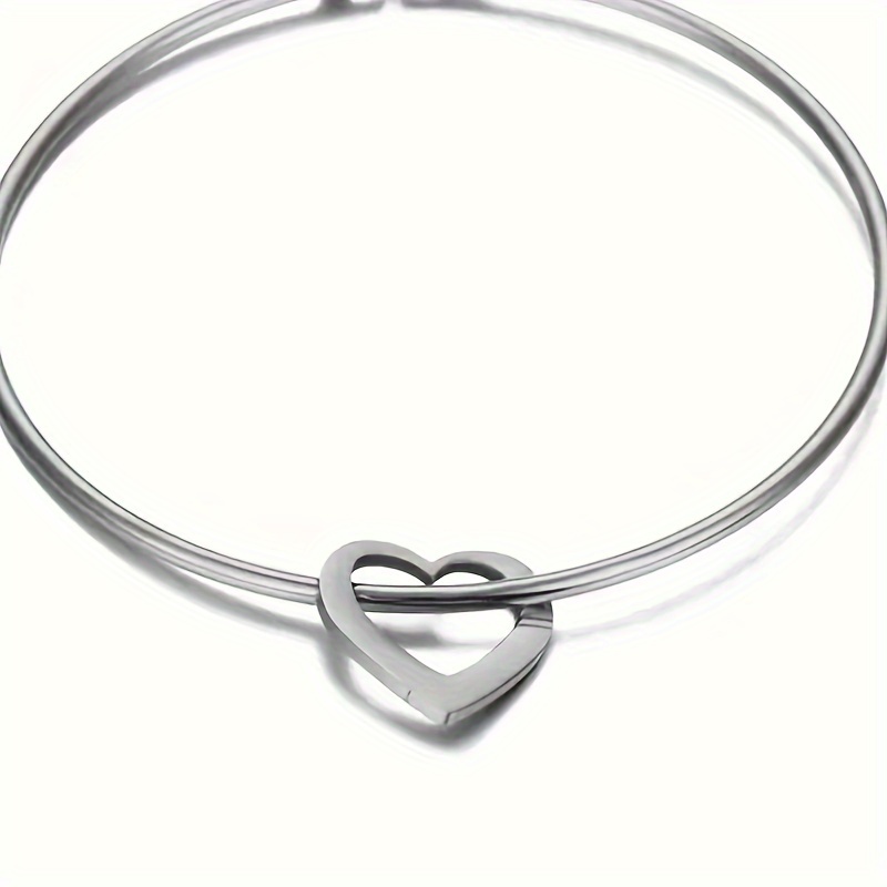 TEMU Custom 201 201 Stainless Bracelet Family Diy Lettering Name Mother's Day Gift Heart Bracelet Fashion Personality Bracelet Couple Gift, For
