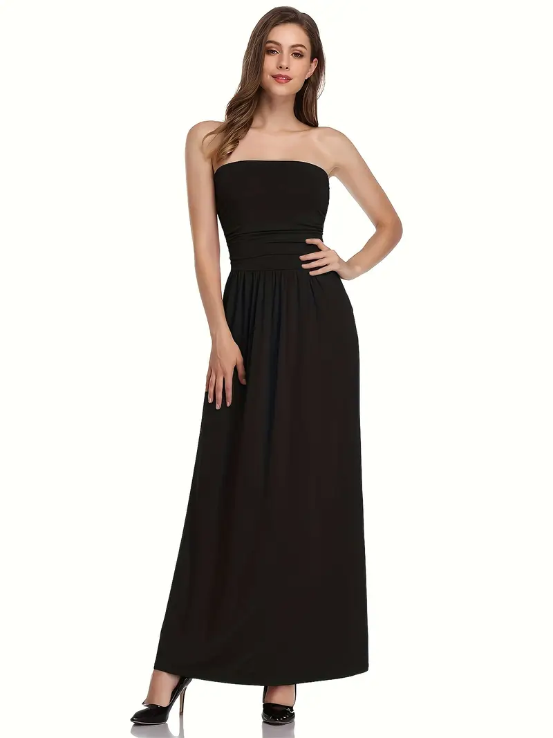 womens summer sleeveless strapless maxi dress casual - Temu womens summer sleeveless strapless maxi dress casual - Temu