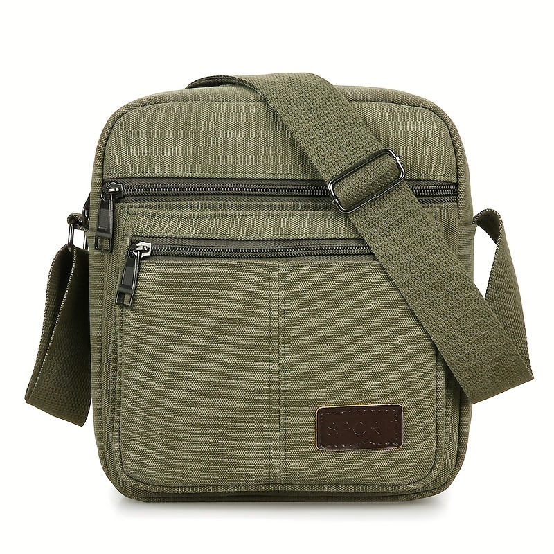 TEMU 1pc Bolso De Lona Casual Para Hombre, Bolso De Horizontal, Nuevo 2024, Bandolera, Mochila