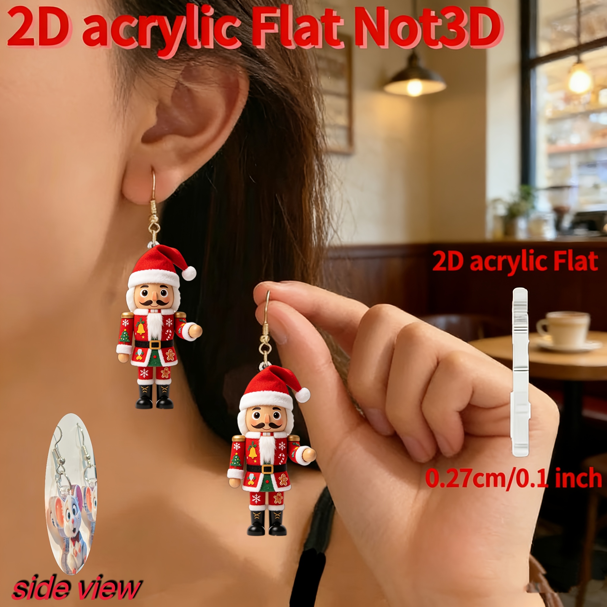Nutcracker Acrylic Pendant Earrings for Christmas