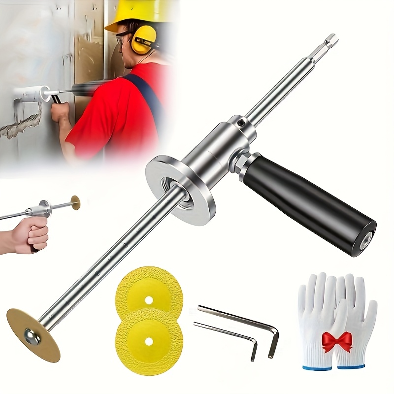 TEMU Inside Pipe Cutter For Pvc Pipe, With Diamond Grit Cutting Wheel And Handle, 7 Inch Adjustable Cutting Depth, Fit For 1-1/2 Inch To 8 Inch Inside Pipe Cutter For Pvc Pipe.