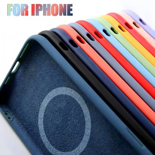 phone case 1pc luxury silicone magnetic phone case for iphone 15 14 13 12 11 16 17 pro for iphone 17 air 16 14 15 plus case magnetic wireless charging shockproof back cover