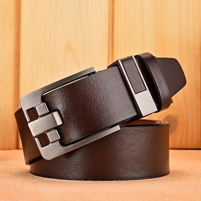 

Men's Pu Leather Belt With Pin Buckle For Jeans, Ideal Choice For Gifts