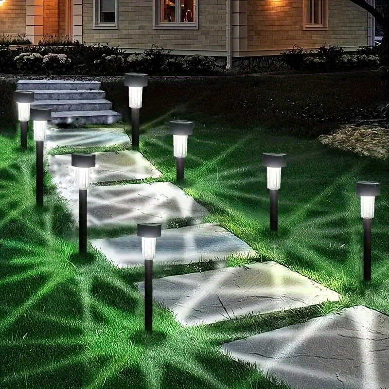 

10-pack Solar Plastic Path Lights With Installation Hardware – Energy-efficient Walkway Lighting, Semi-flush Mount Detachable Design – Solar-powered, Switch Control, For Patio, Lawn, Garden, Driveway