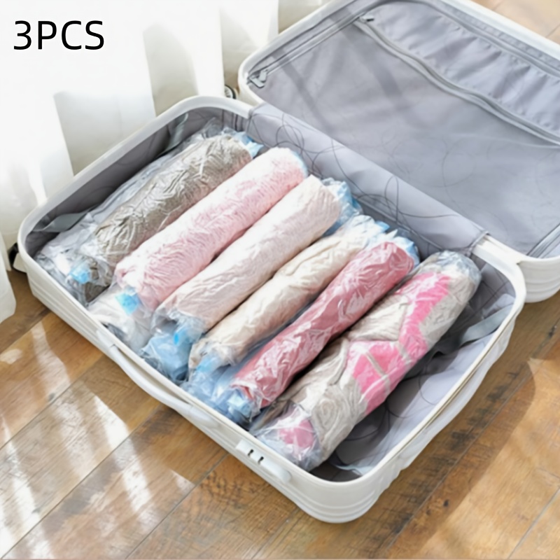 

3pcs-: Bags Without Pump - Space Saver Bags - No Vacuum Or Pump Needed For Travel, Affordable And Super , Merry Christmas, Roll Up