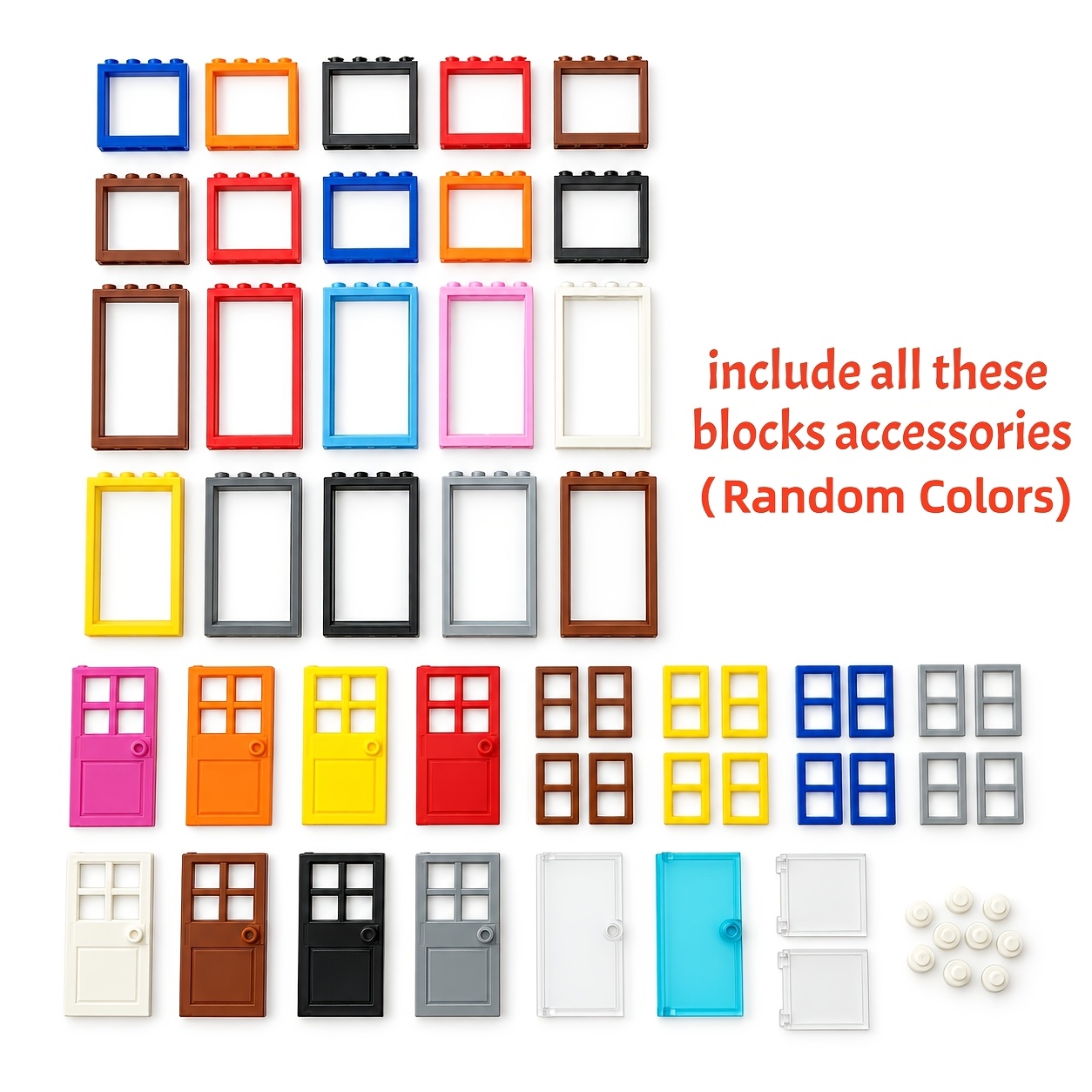 TEMU Ideamoc MOC Portes Fenêtres Blocs de Construction Jouets Pièces Maison Architecture Assemblage Ajouts Briques Jouets Cadeaux Jouet (Couleurs