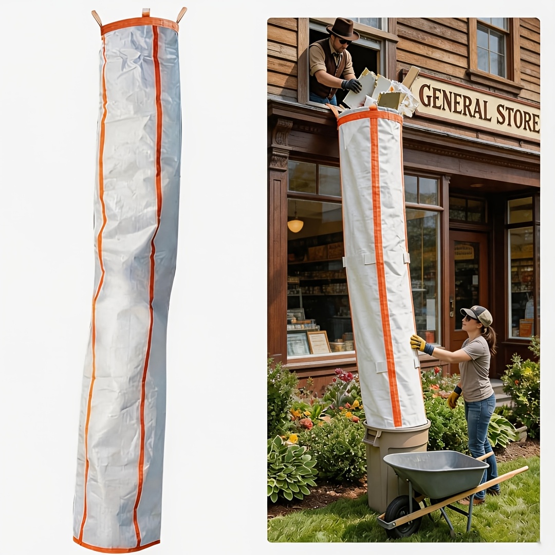 Tear Resistant Woven Construction Chute With Tie Down Straps, Easy Waste Transport Slide For Disposal