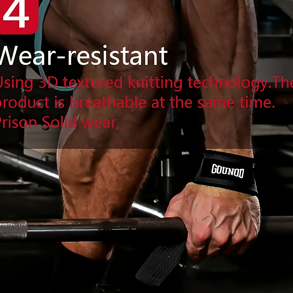 2pcs Lifting Wrist Straps for Weightlifting Silicone Anti-slip Weight Lifting Straps for Men & Women Gym Fitness Deadlift Straps