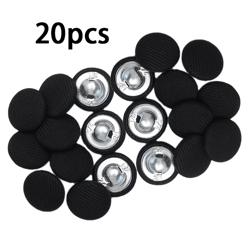 20 Stück 1,5 cm runde, stoffumhüllte Knöpfe für Kleider, Pullover, Jacken Hemden: retailer-supplied image