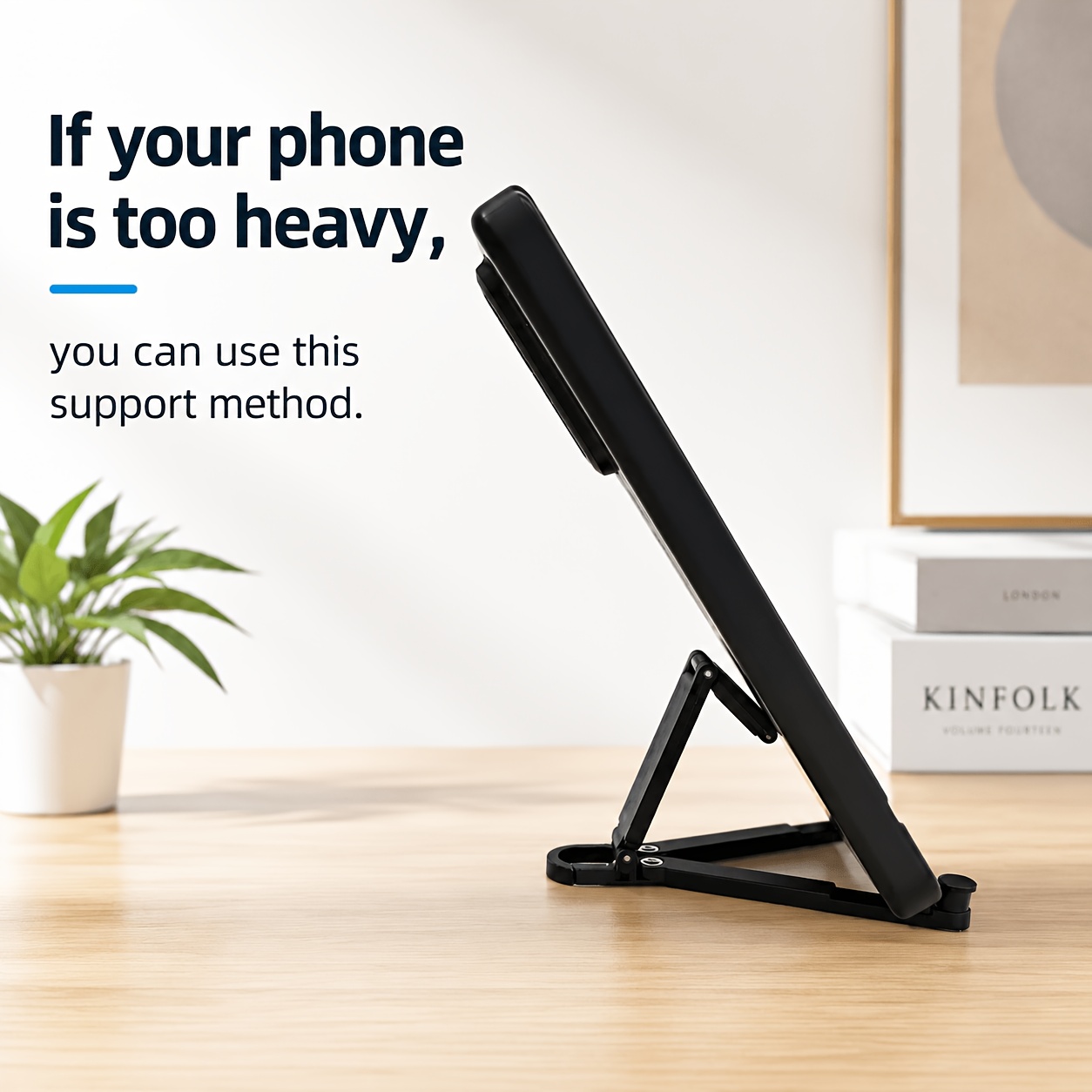 Portable Folding Mini Keychain Phone Holder with Postcard