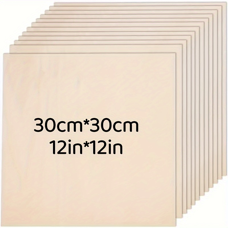 

10pcs - 30*30cm Wood - 12x12in, 2mm , - Unfinished Wood , For Cutting, Wood , Architectural Models, Staining And Diy Projects Painting To Decorative