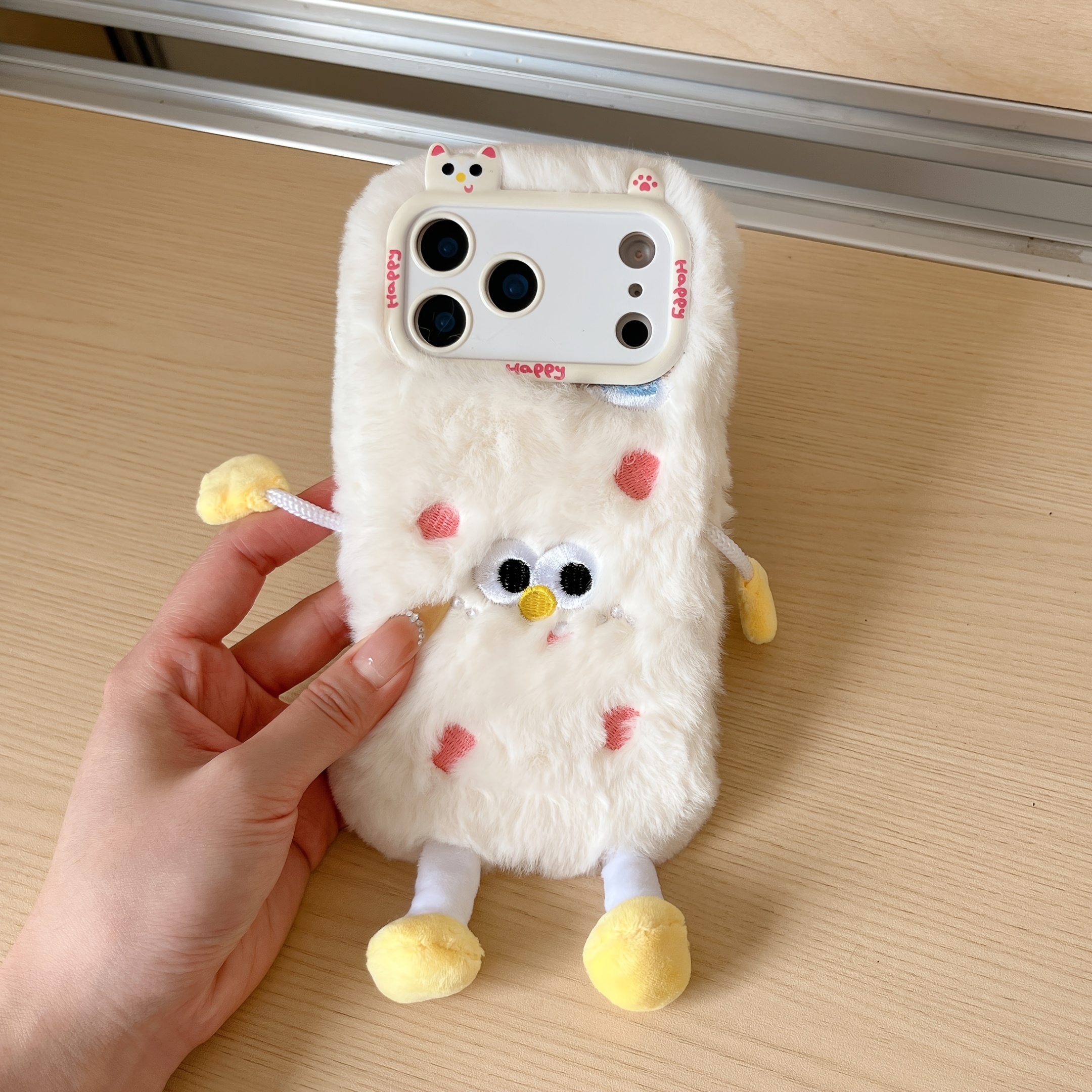TEMU Phone Case - A Cozy, Fluffy Hat Phone Case Suitable For Iphone 11, 12, 13, 14, 15, 16, 17 Pro Max, Featuring A Cartoon Design For And