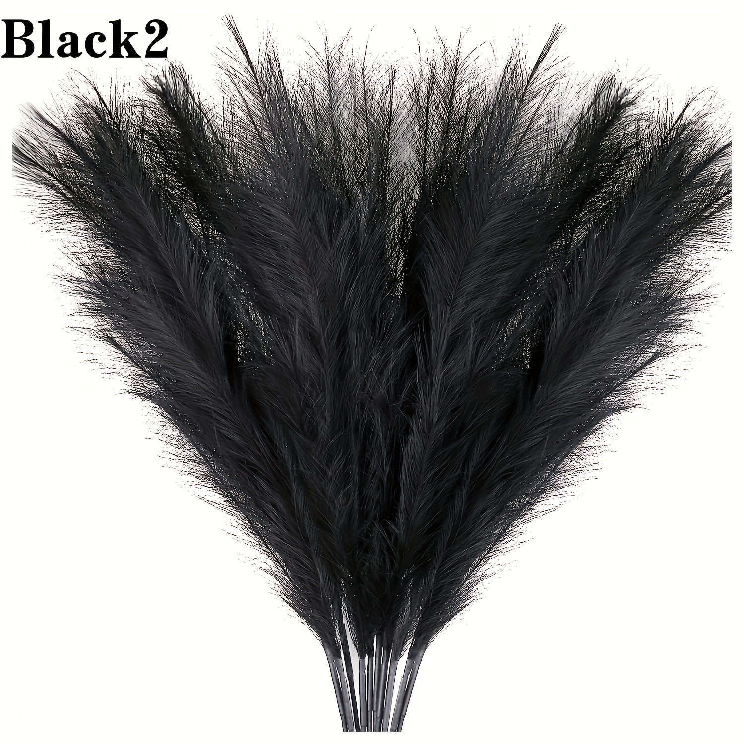 TEMU 25pcs Artificial Pampas Grass - Tall, Lifelike & Fluffy Black Pampas Grass For Bohemian Home Decor, Wedding, Engagement, And Vase Filler - Ideal