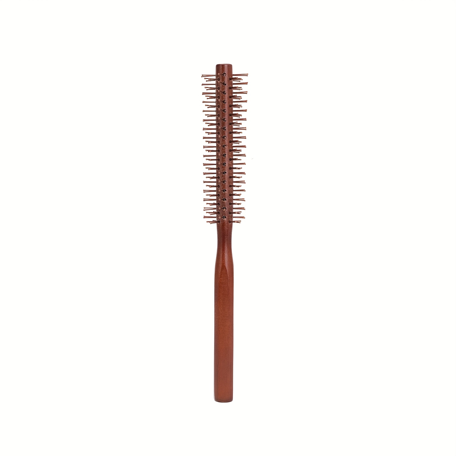 Image of Tonysasa Small Root Comb, Brown Wooden Comb Square Handle Boxwood Curling Comb, Nylon Comb Teeth, High Temperature Resistant, Smooth Hair Curling