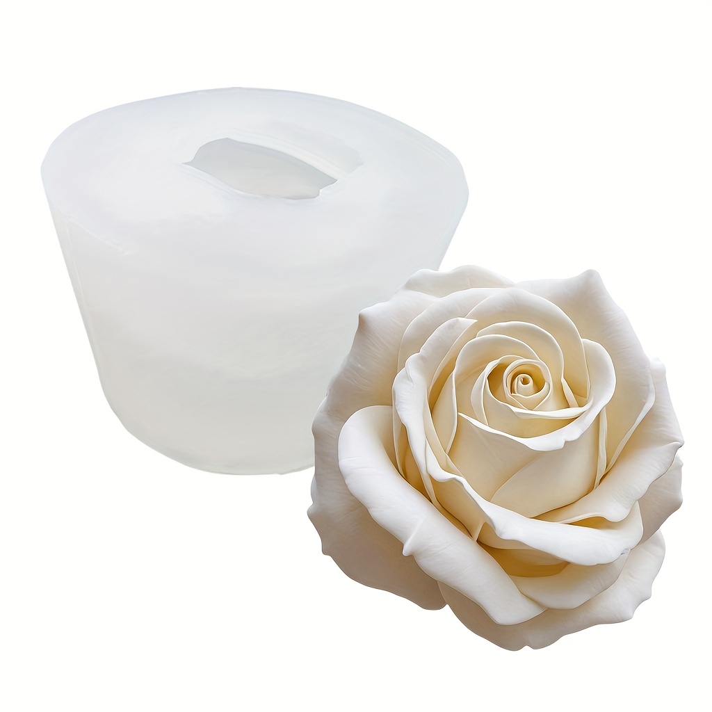 E-shop Silikon Rosen Kerzenform für Duftkerzenherstellung, Harzgussformen – 3D Blumendesign, Geeignet für Kerzen, Harz, Seife, Gips, , Valentinstag