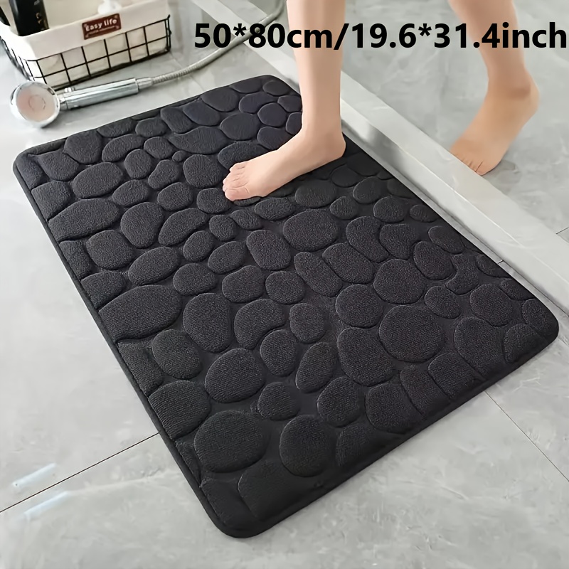 TEMU 1pc Anti Slip Pebble Pattern Soft Absorbent Foot Pads For Bathroom, Bedroom & Kitchen - Absorbs Water And Reduces Slipping, Wet Area Protection,