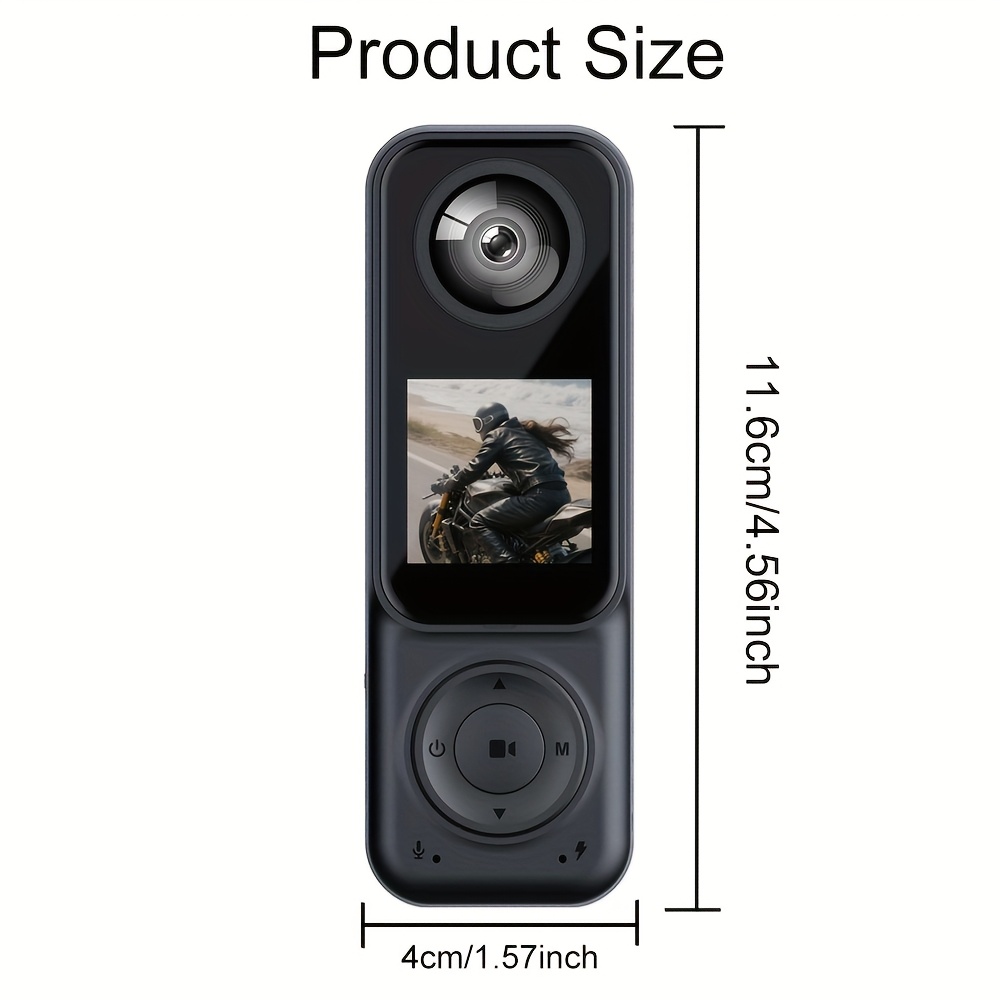 Dual 1440P Front/Rear Action Camera with Color Screen & - - Vlogging Camera Suitable for Sports/Travel, Dual Recording,, Holiday Gift ()