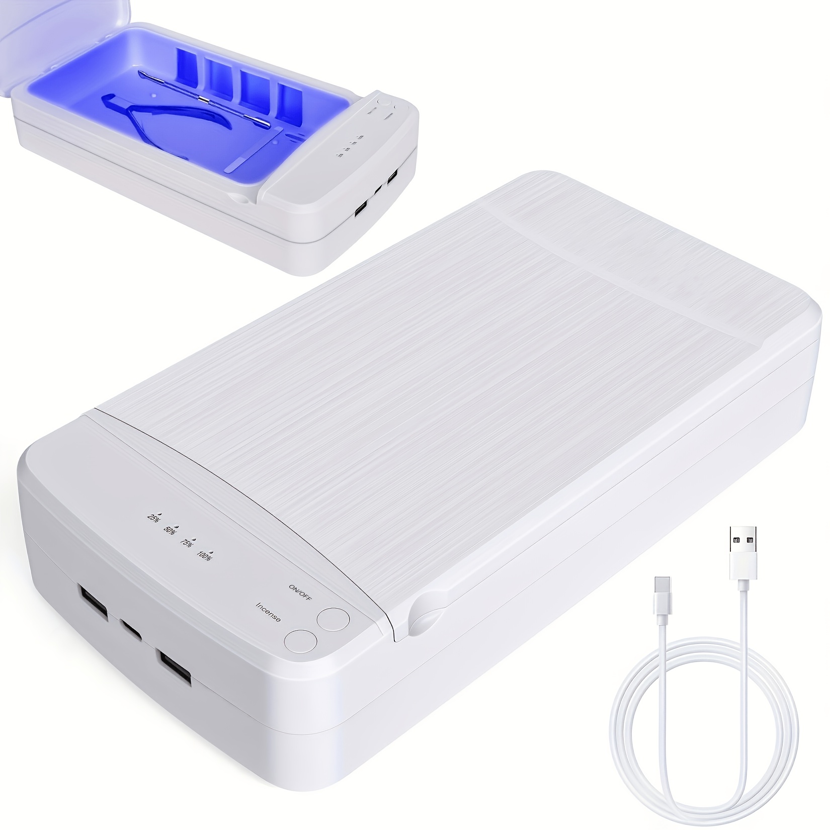 Cell Phone Disinfection Box Sterilizer With Usb Portable, And Nail Supplies Manicure Tool For Nail