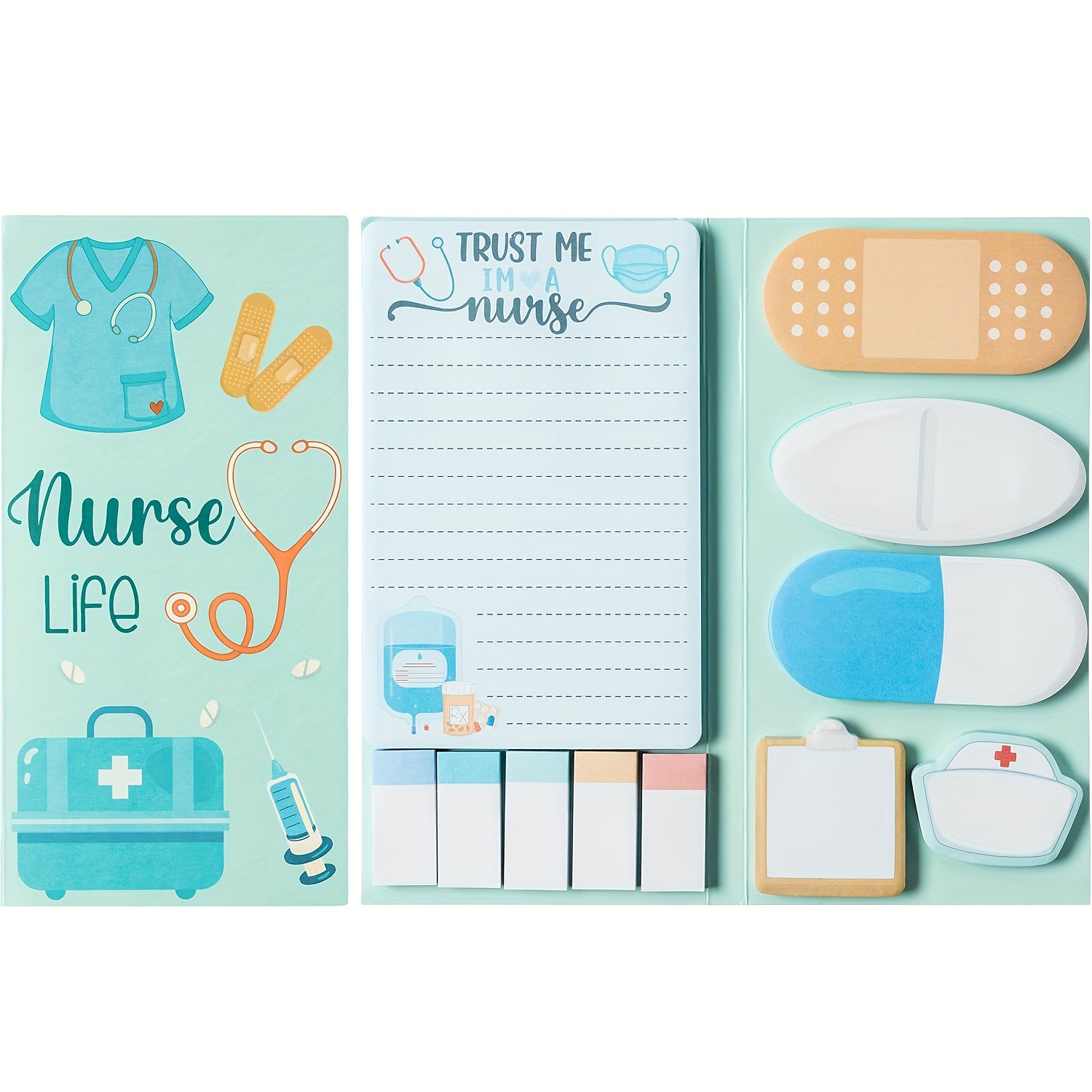 

Nurse-themed Sticky Note Set – 550 Sheets – English Language Medical Memo Pads – Nursing Student Essential Stationery – Hospital & School Nurse Gift Pack With Assorted Self-adhesive Note Pads