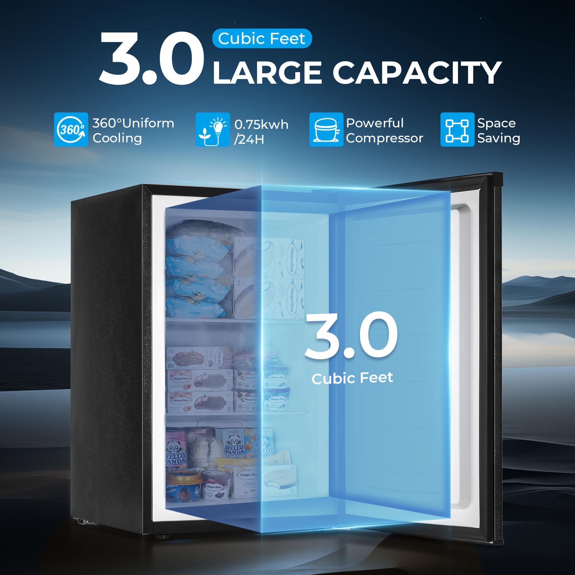 Vertical Chest Freezer 3.0 Cubic Feet Single door Temu