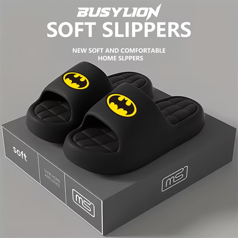 Batman-themed Home Slippers, Grid Soft Sole Design, Focusing On . Soft And Wear Experience. A-tx01