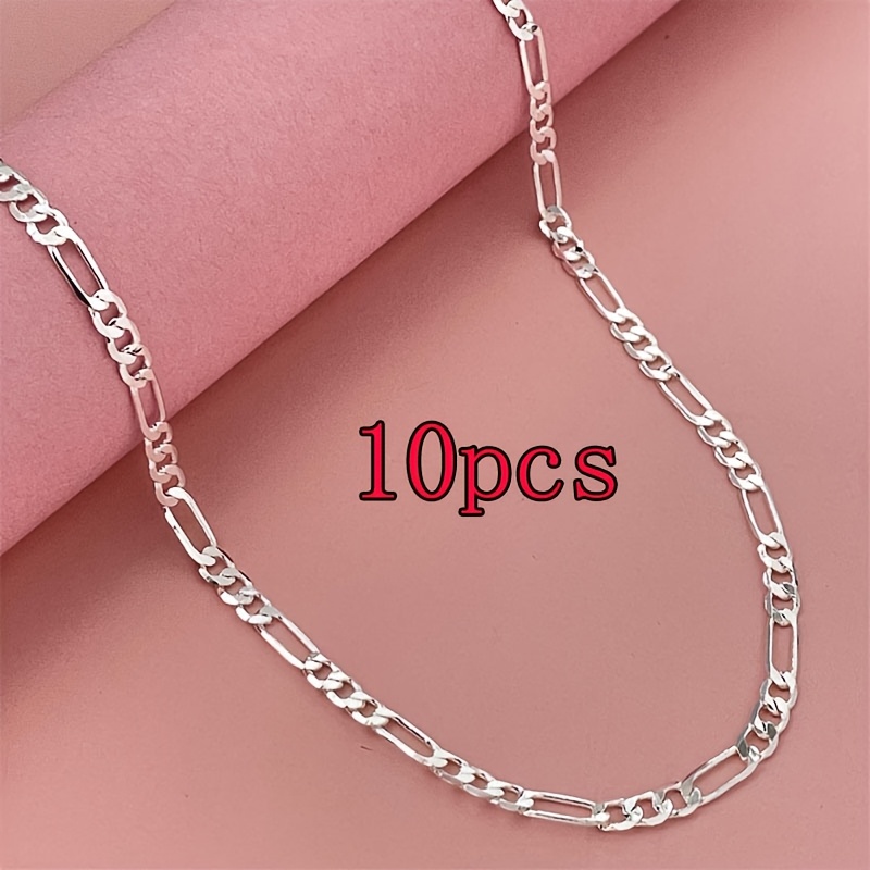 E-shop 10 Stück DIY Schmuckketten-Zubehör - Edelstahlhalskette für Frauen und Erwachsene - Perfektes Geschenk für Schmuckliebhaber und