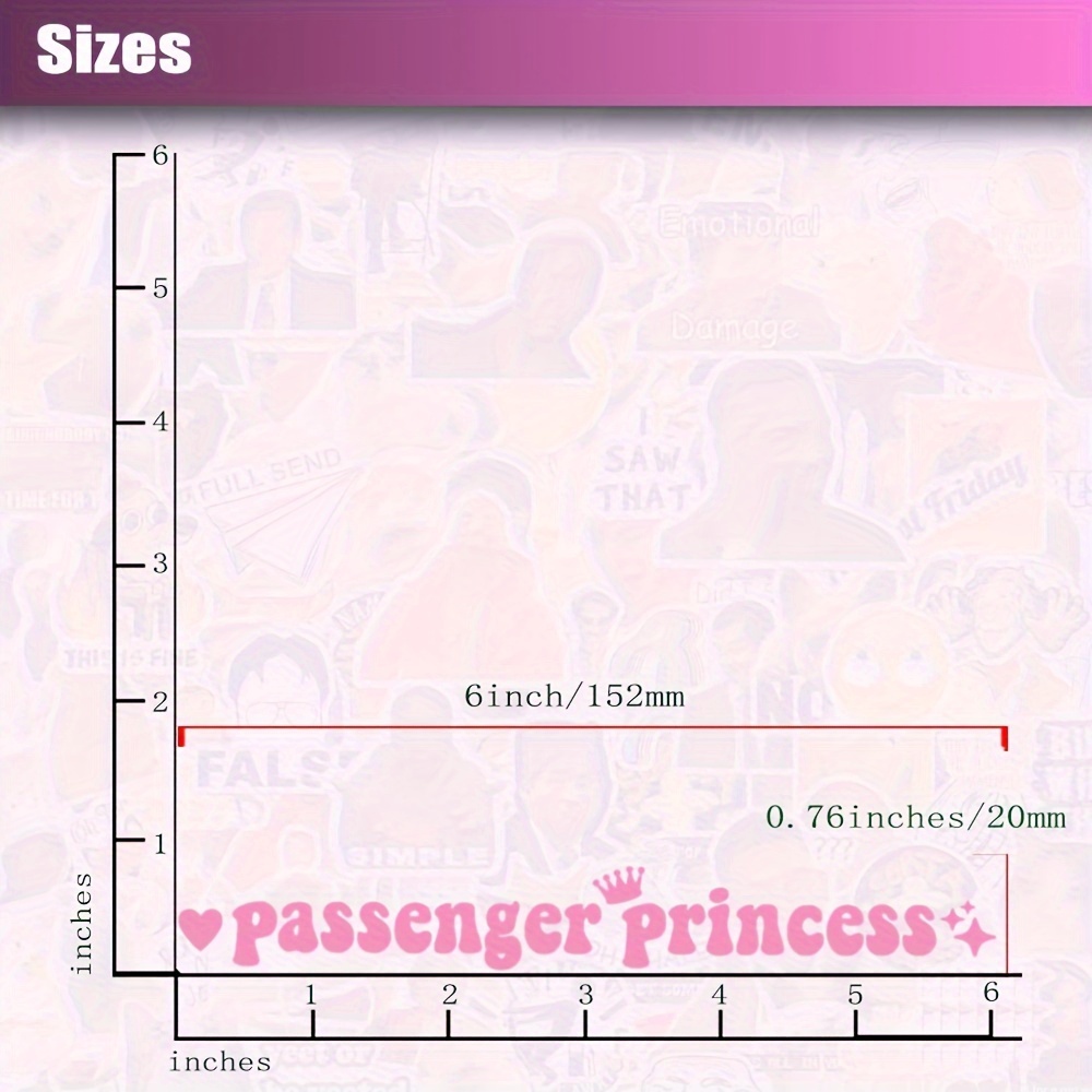 6 дюймовая Пассажирская Наклейка Принцессы Милые Наклейки - Temu