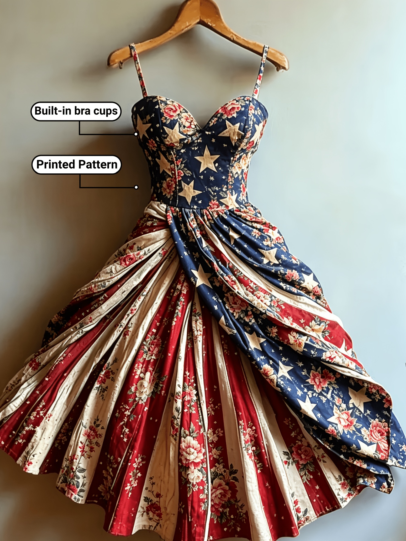 american flag prom dress Hawapod A Line Ladies Short Sleeve Dresses for Work High Waisted Loose Midi Skirt Swing Street Wear Short Sleeve Dresses at Amazon Women's Clothing store Satin ribbon shoulder straps hold up the dress Plus Size American Flag Maxi