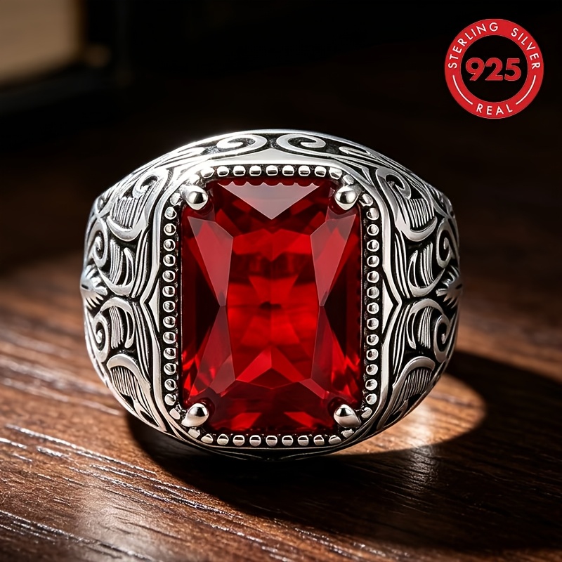 1 S925 Silver Ring With An Elegant Wide-, Suitable For Men And Women. Ideal As A Gift For Anniversaries Or Birthdays. With A Gift Box. A For Party Commemorative Jewelry As A Gift For Family Or Parents