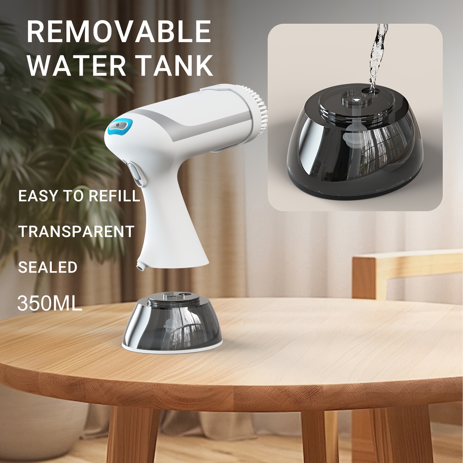 TEMU Stiratrice a vapore portatile super potente da 1500W adatta a tutti i capi, spazzolino antirughe a riscaldamento in 20 secondi con ABS, vapore