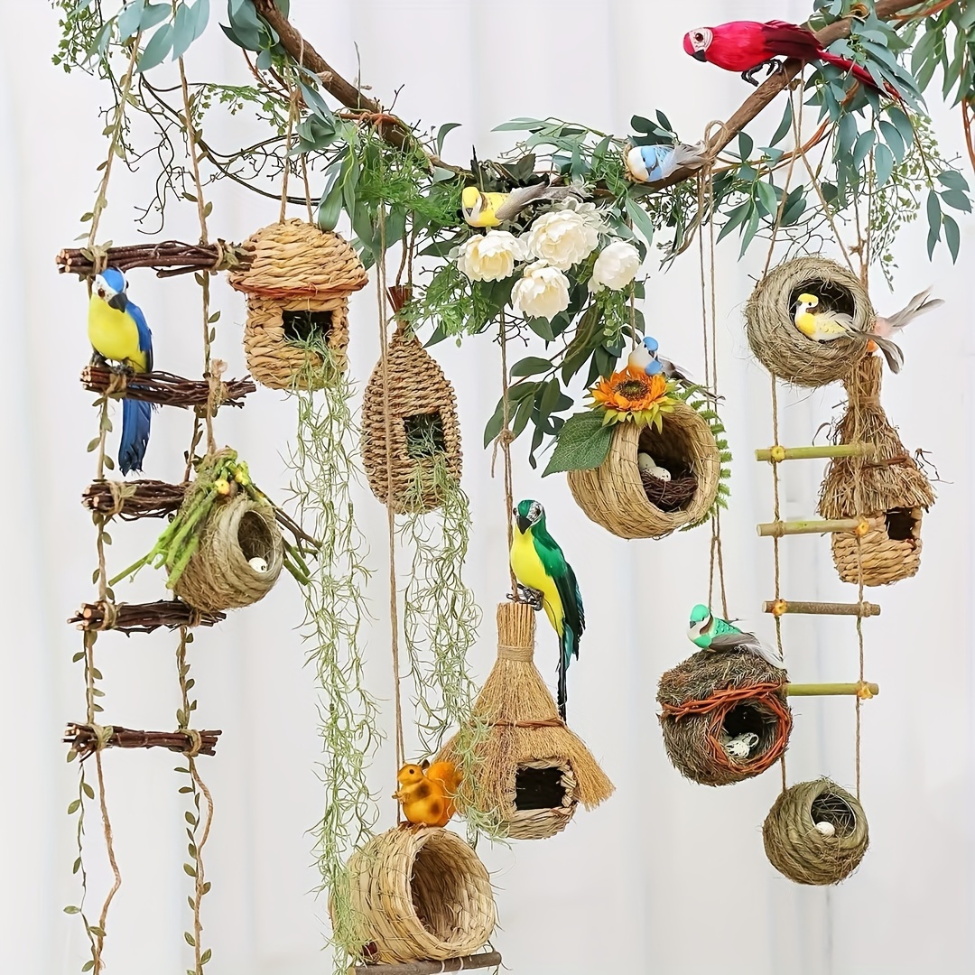Solid Wood Bird House Kit Diy Birdhouse Kit Outdoor Hanging - Temu
