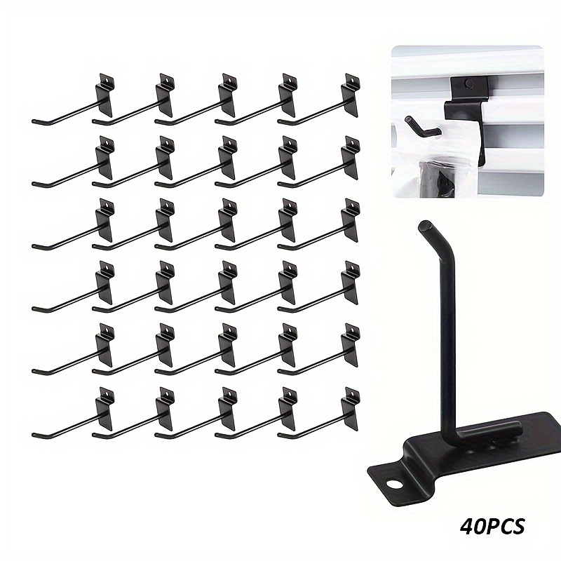 

40pcs 4 Inch Hooks, Metal Display Panel Hooks, Heavy Duty Slat Board Hooks For Panel, Commercial Grade Deluxe Hooks For Retail Display