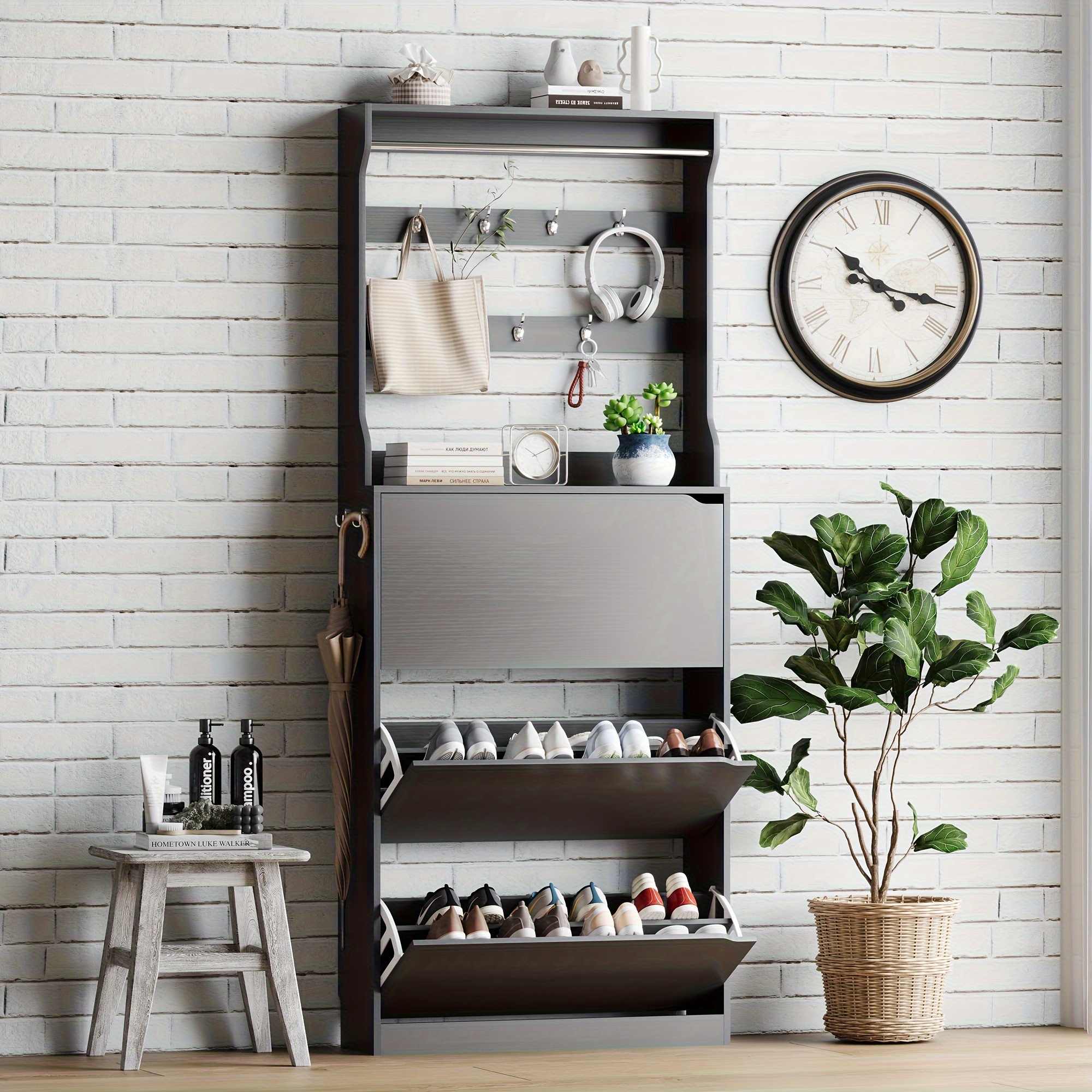 Brusali Big Shoe Rack Ikea Shoe Cabinet Coat Rack Entryway