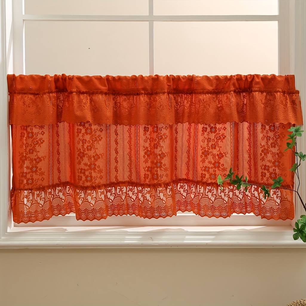 

1pc Romantic Lotus Leaf Lace Small Curtain