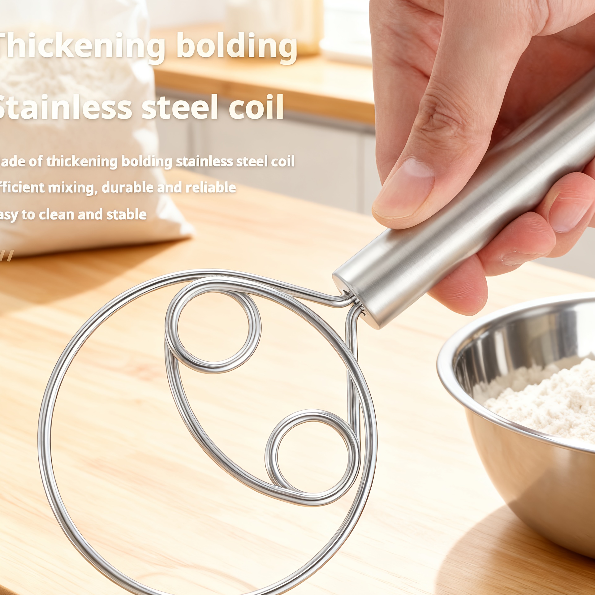 Manual Dough Kneading Mixer - Multi-Functional Stainless Steel Tool